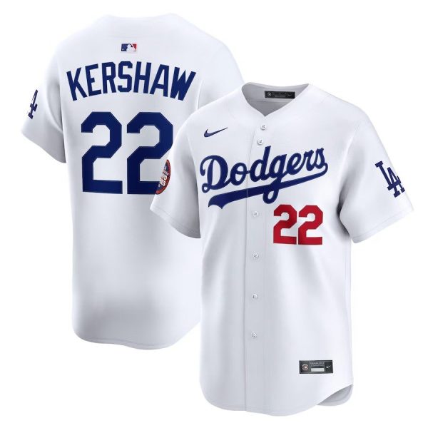 Men's #22 Clayton Kershaw Los Angeles Dodgers Nike 2025 MLB World Tour: Tokyo Series Home Limited Player White Jersey
