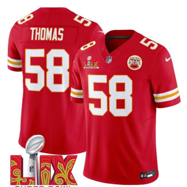 Youth Kansas City Chiefs #58 Derrick Thomas Red Super Bowl LIX F.U.S.E. Vapor Limited Stitched Jersey