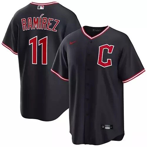 Men's Cleveland Guardians #11 Jose Ramirez Nike Navy Alternate Limited Jersey