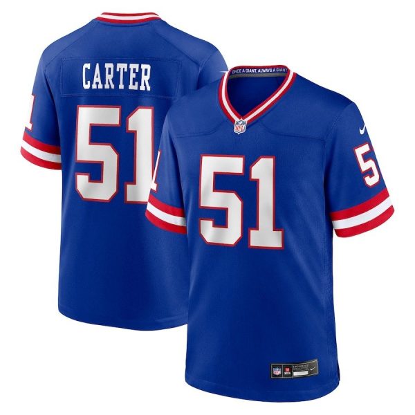Men's #51 Abdul Carter New York Giants Abdul Carter Nike First Round Pick 2nd Alternate Game Royal Jersey