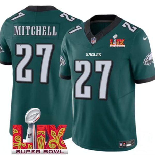 Youth Philadelphia Eagles #27 Quinyon Mitchell Green Super Bowl LIX F.U.S.E. Vapor Untouchable Limited Stitched Jersey