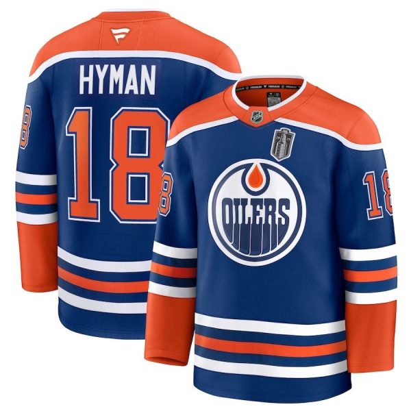 Men's #18 Zach Hyman Edmonton Oilers Fanatics 2025 Stanley Cup Final Home Premium Royal Jersey