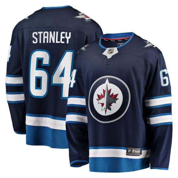 Men's Winnipeg Jets Logan Stanley Fanatics Navy Home Premier Breakaway Player Jersey