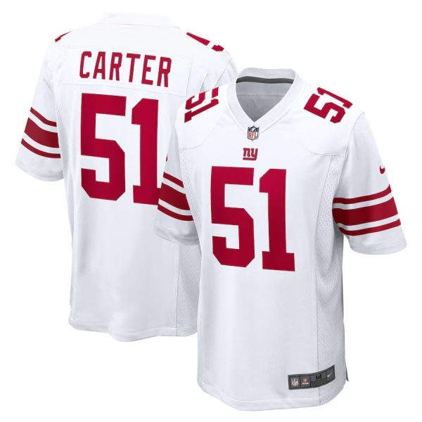 Men's New York Giants #51 Abdul Carter Nike 2025 NFL Draft First Round Pick Game White Jersey