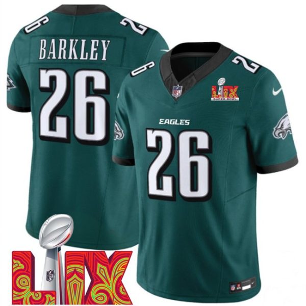 Youth Philadelphia Eagles #26 Saquon Barkley Green Super Bowl LIX F.U.S.E. Vapor Untouchable Limited Stitched Jersey