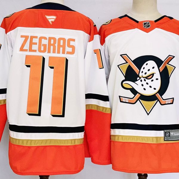 Men's #11 Trevor Zegras Anaheim Ducks White City Edition Jersey