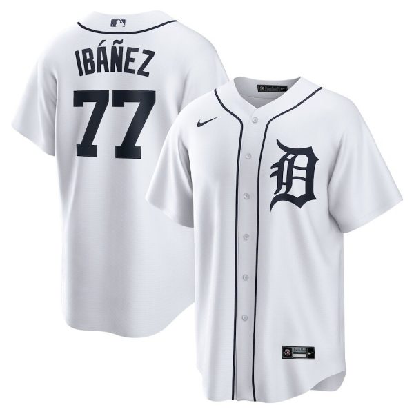 Men's Detroit Tigers Andy IbÃ¡?ez Nike White Home  Replica Player Jersey