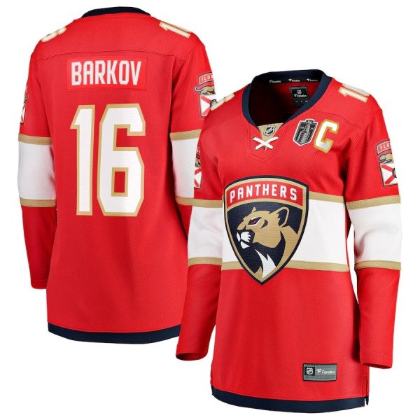 Women's #16 Aleksander Barkov Florida Panthers Fanatics 2025 Stanley Cup Final Home Breakaway Player Red Jersey
