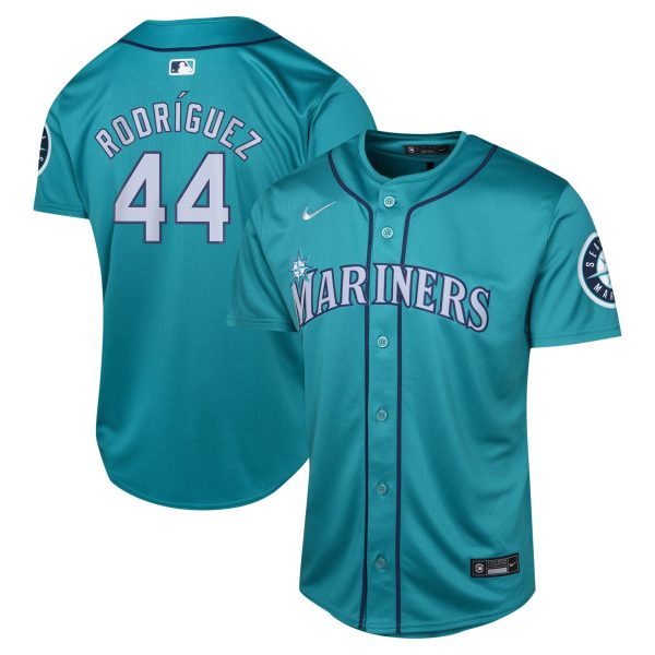 Youth Seattle Mariners Julio RodrÃ­guez Nike Aqua Alternate Limited Player Jersey