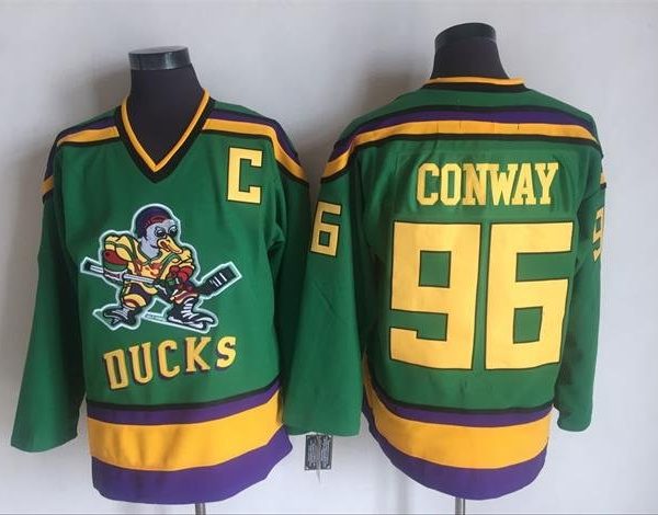 Men's Anaheim Mighty Ducks #96 Charlie Conway Headgear Classics Movie Hockey Jersey