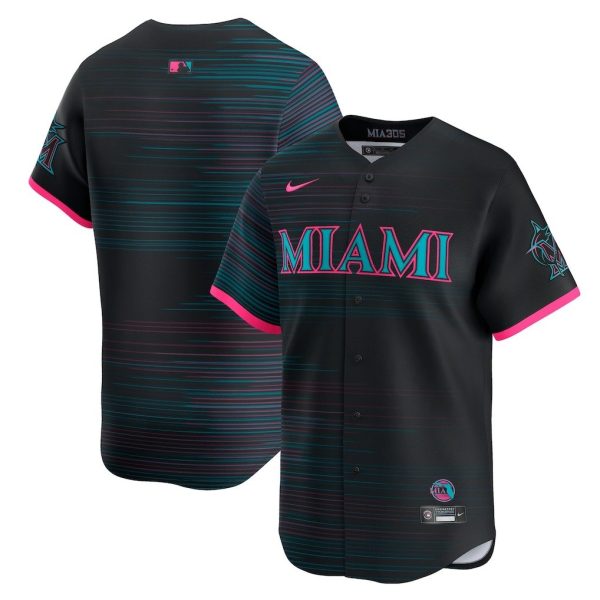 Men's Miami Marlins Nike Black 2025 City Connect Jersey