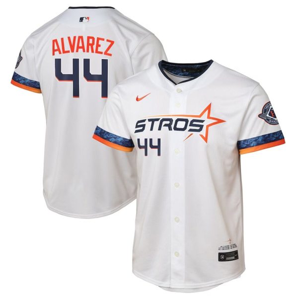 Youth #44 Yordan Alvarez Houston Astros Nike 2025 City Connect Limited Player White Jersey