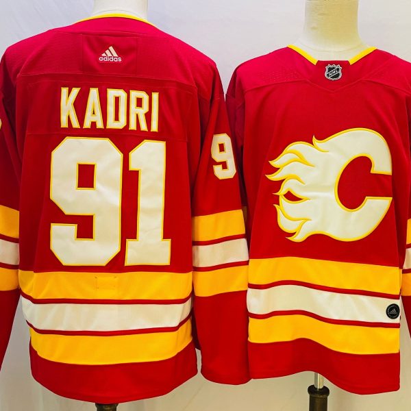 Men's #91 Nazem Kadri Calgary Flames Red NHL Jersey