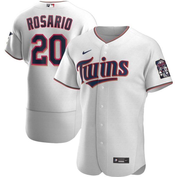 Men's Nike Minnesota Twins #20 Eddie Rosario White Home 2020 Player MLB Jersey