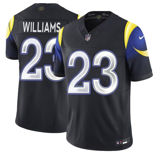 Men's Los Angeles Rams #23 Kyren Williams Black Rivalries Collection F.U.S.E. Vapor Limited Stitched Jersey