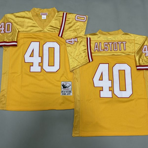 Men's #40 Mike Alstott Tampa Bay Buccaneers Yellow Jersey