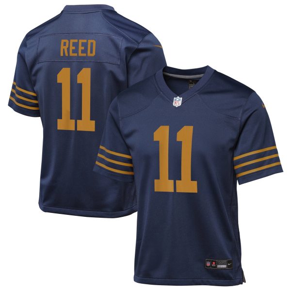 Youth Green Bay Packers #11 Jayden Reed Nike Navy The 1923 Classic Game Jersey