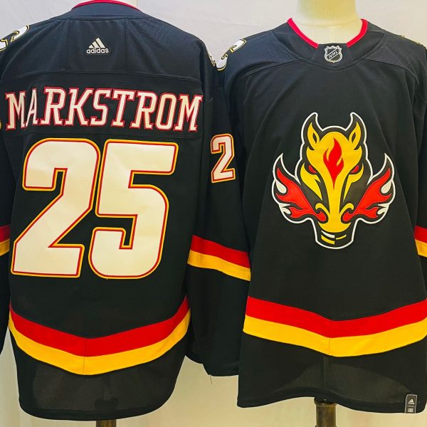 Men's #25 Jacob Markstrom Calgary Flames Black NHL Jersey
