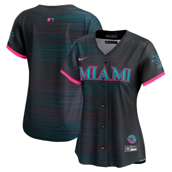 Women's Miami Marlins Nike Black 2025 City Connect Jersey