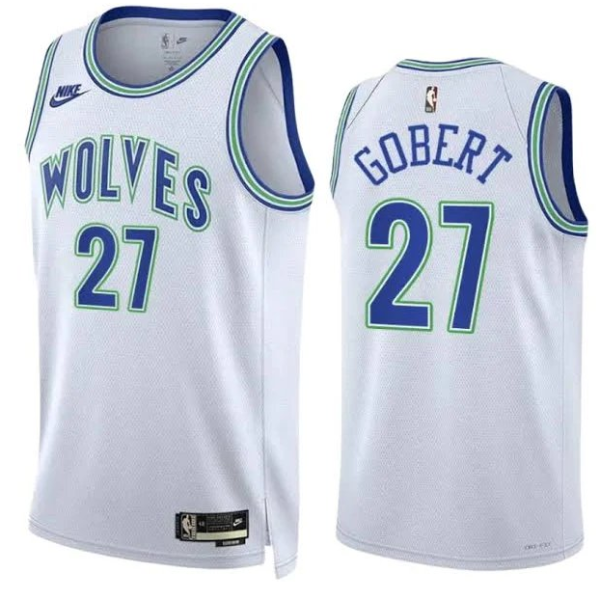 Youth Nike Minnesota Timberwolves #27 Rudy Gobert White 2023/24 Swingman Classic Edition Jersey