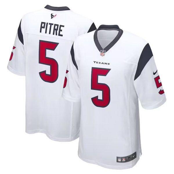 Men's Houston Texans #5 Jalen Pitre Nike White Game Player Jersey