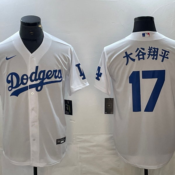 Men's Los Angeles Dodgers #17 Nike White Jersey