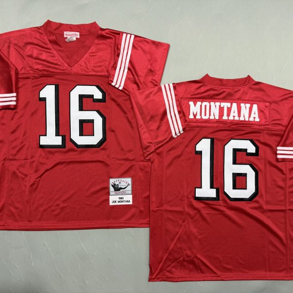 Men's #16 Joe Montana San Francisco 49ers Red Jersey