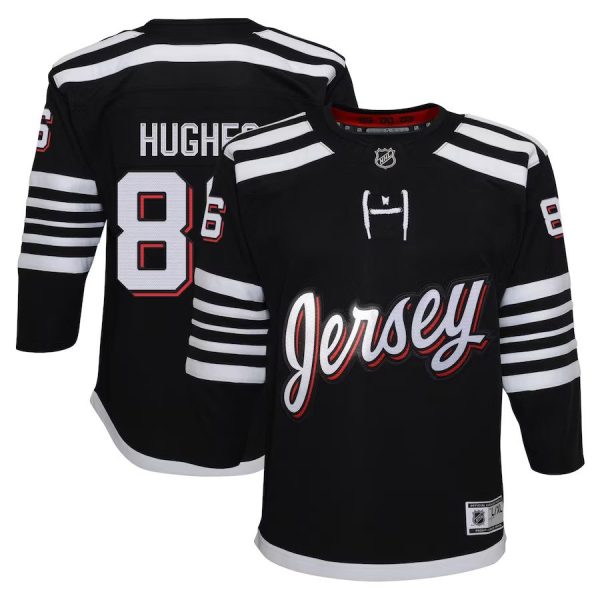 Youth New Jersey Devils Jack Hughes Black Alternate Premierè½Player Jersey