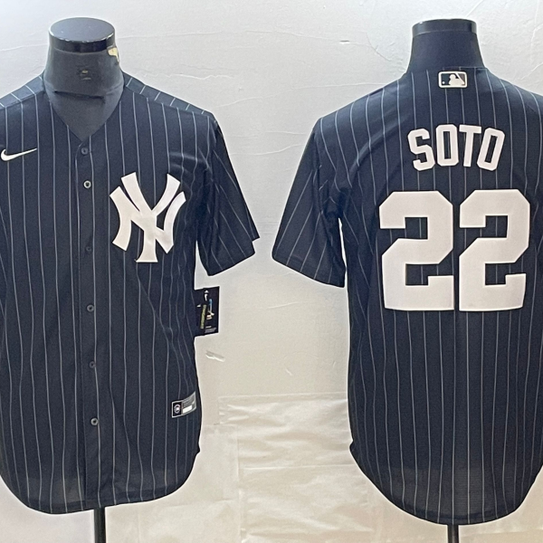 Men's Nike New York Yankees Jersey #22 Juan Soto Blue Jersey