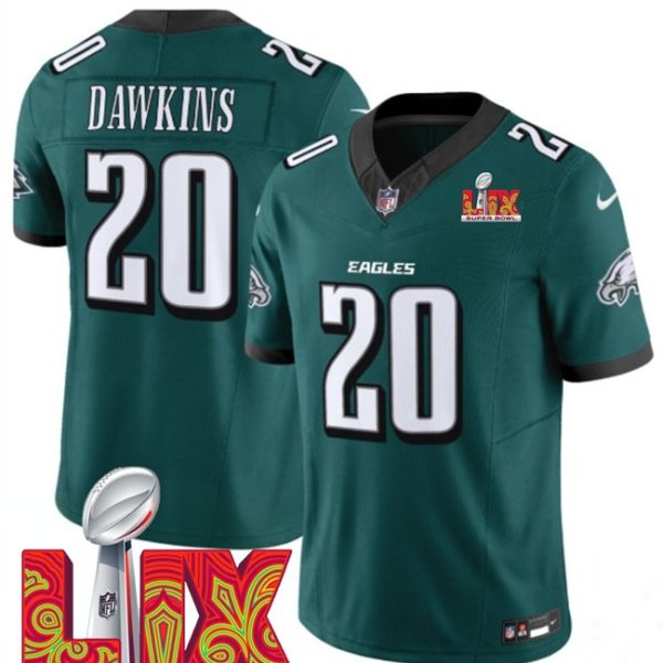 Youth Philadelphia Eagles #20 Brian Dawkins Green Super Bowl LIX F.U.S.E. Vapor Limited Stitched Jersey