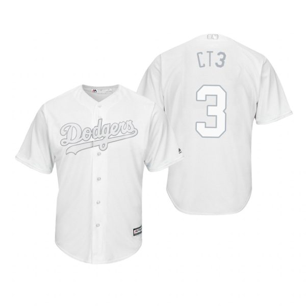 Los Angeles Dodgers Chris Taylor CT3 White 2019 Players Weekend MLB Jersey