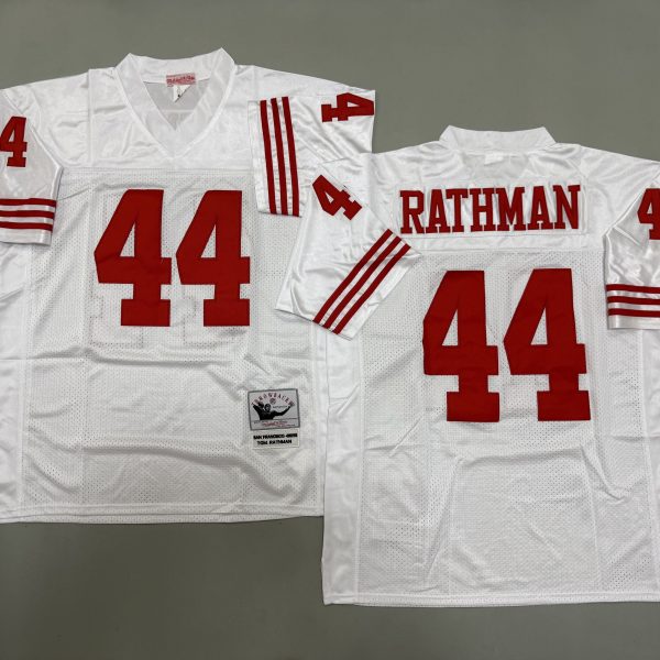 Men's #44 Tom Rathman San Francisco 49ers White Jersey