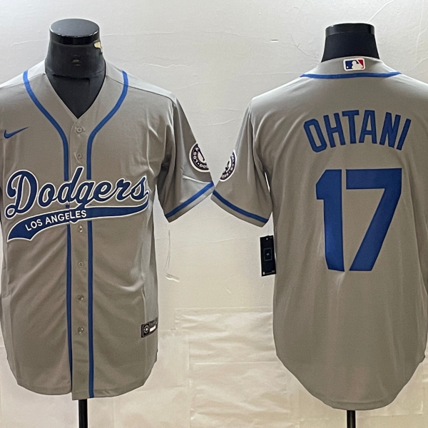 Men's Los Angeles Dodgers #17 Nike Grey Shohei Ohtani Ohtani Jersey