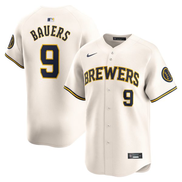 Men's Milwaukee Brewers Jake Bauers Nike Cream Home Limited Player Jersey