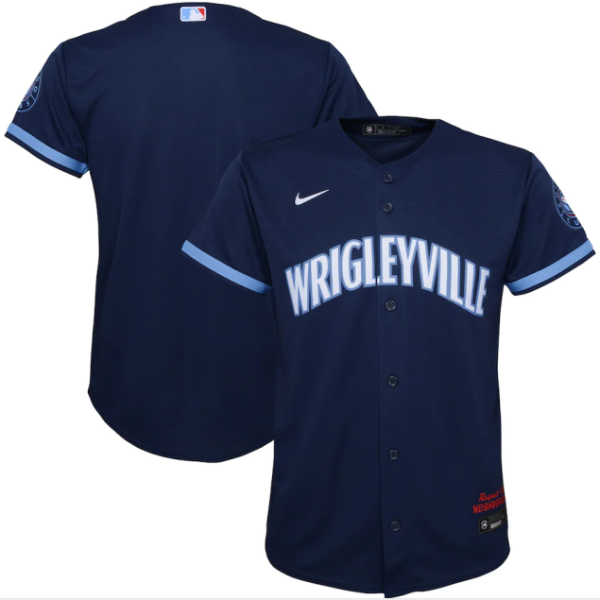Youth Nike Chicago Cubs Navy MLB 2021 City Connect Replica Jersey