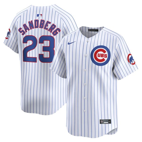 Men's Chicago Cubs #23 Ryne Sandberg Nike White Home Limited Player Jersey