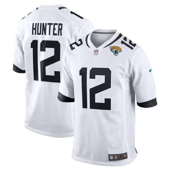 Men's #12 Travis Hunter Jacksonville Jaguars Nike 2025 NFL Draft First Round Pick Game Player White Jersey