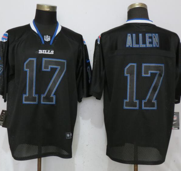Nike Buffalo Bills #17 Josh Allen Lights Out Black Men's Stitched NFL Elite Jersey