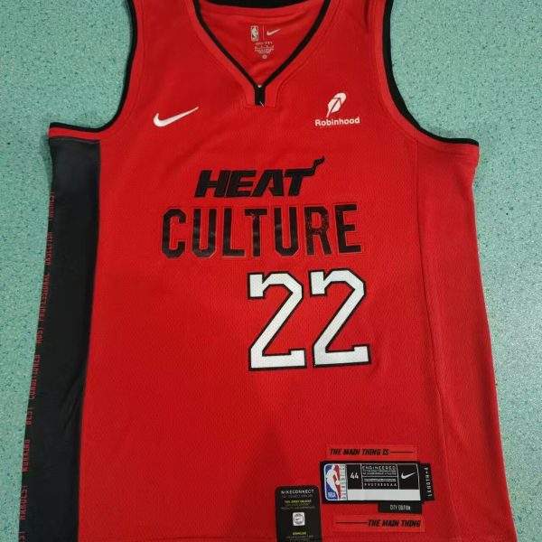 Men's #22 Jimmy Butler Miami Heat Red City Edition Jersey