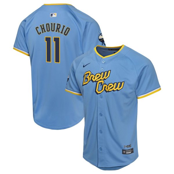 Youth Milwaukee Brewers Jackson Chourio Nike Powder Blue City Connect Limited Player Jersey