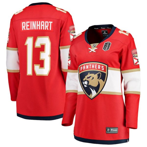 Women's #13 Sam Reinhart Florida Panthers Fanatics 2025 Stanley Cup Final Home Breakaway Player Red Jersey