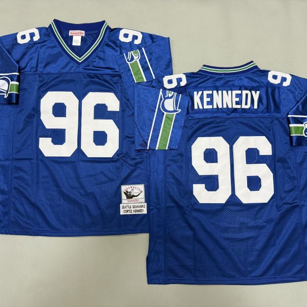 Men's #96 Cortez Kennedy Seattle Seahawks Blue Jersey