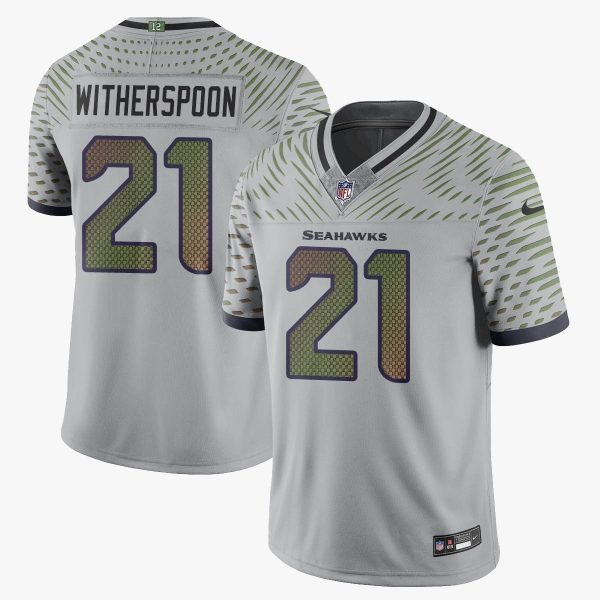 Men's Seattle Seahawks #21 Devon Witherspoon Gray Rivalries Collection F.U.S.E. Vapor Limited Stitched Jersey