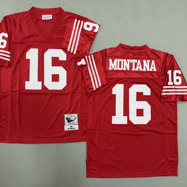 Men's #16 Joe Montana San Francisco 49ers Red Jersey