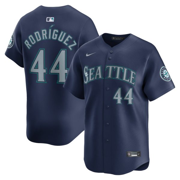 Men's Seattle Mariners Julio RodrÃ­guez Nike Navy Road Limited Player Jersey