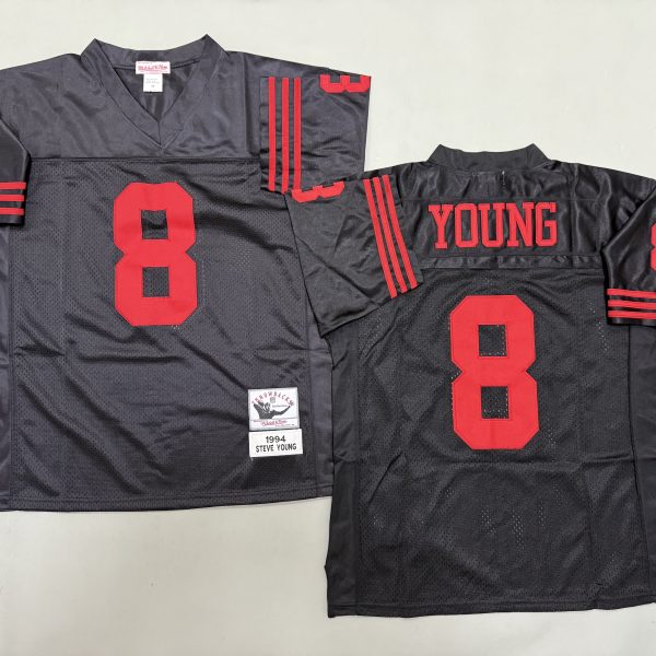 Men's #8 Steve Young San Francisco 49ers Black Jersey