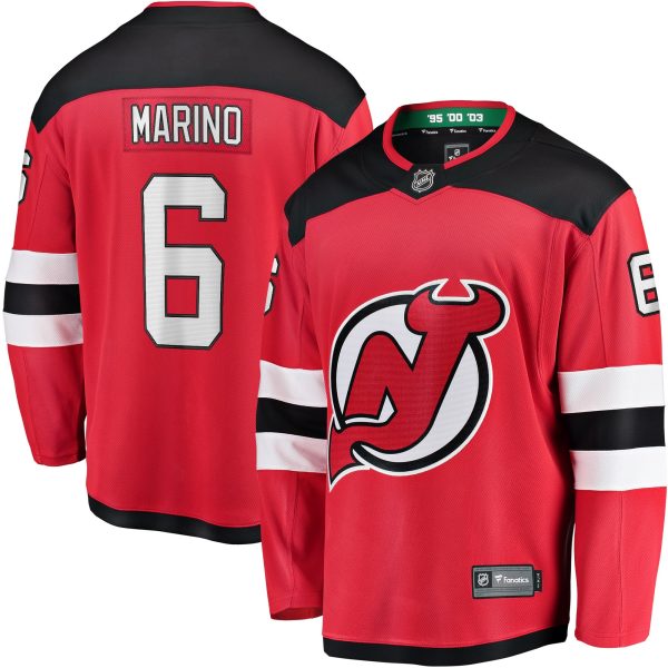 Men's New Jersey Devils John Marino Fanatics Red Home Breakaway Player Jersey