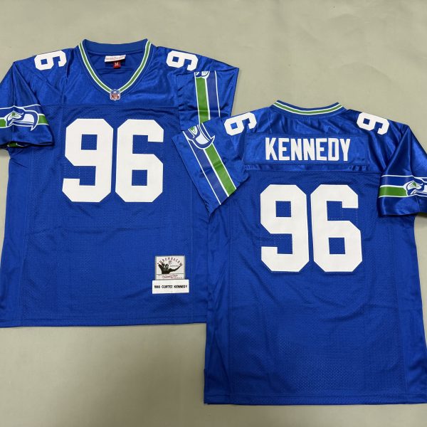 Men's #96 Cortez Kennedy Seattle Seahawks Blue Jersey