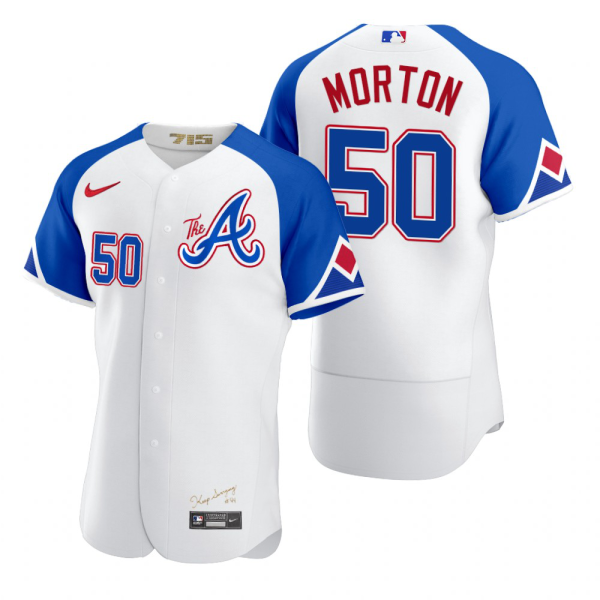 Men's Atlanta Braves #50 Charlie Morton White 2023 City Connect Flex Base Jersey