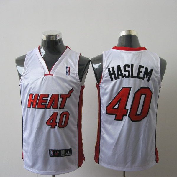 Men's Miami Heat #40 Udonis Haslem White Stitched NBA Jersey